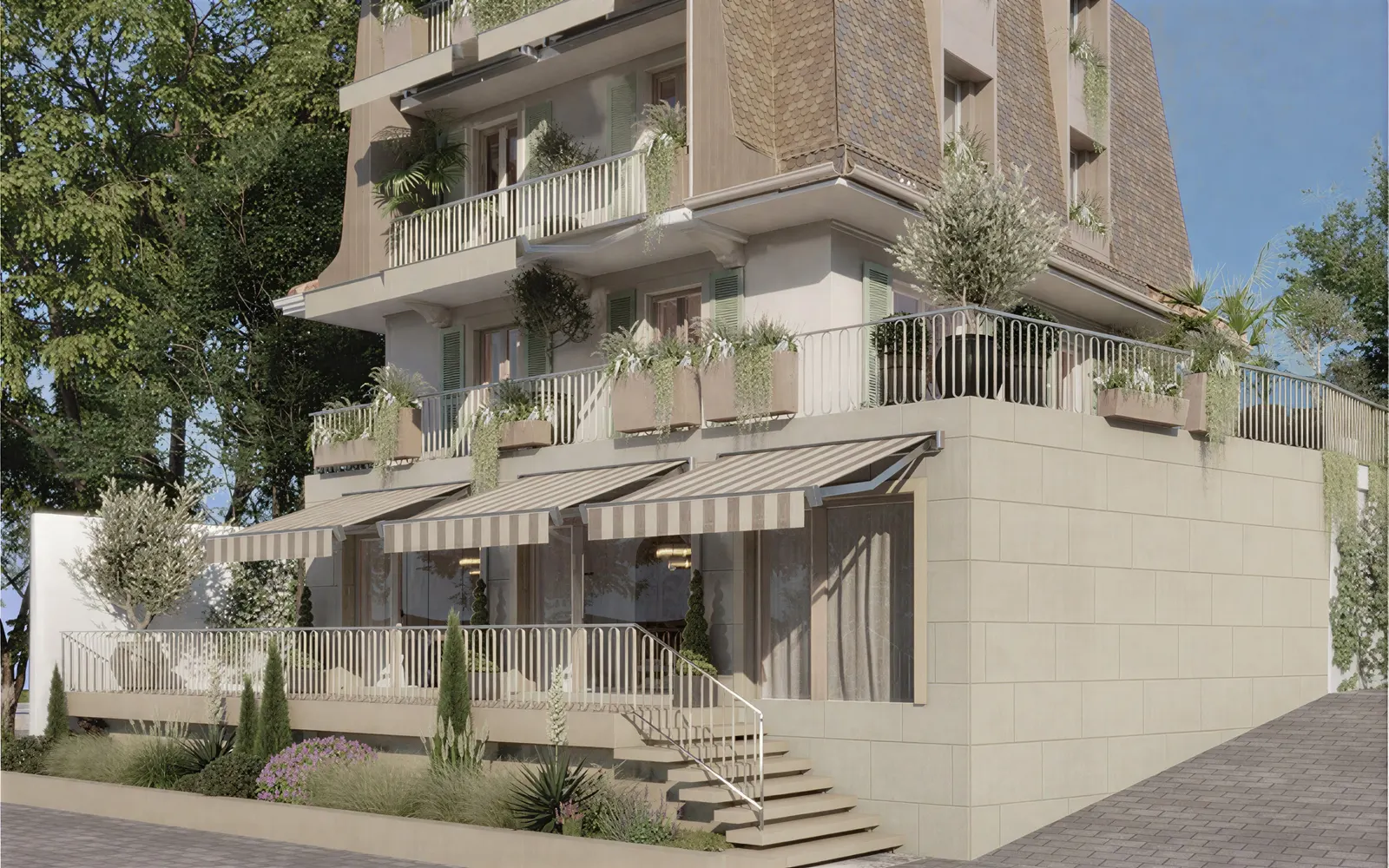 Façade d'un projet immobilier neuf en Suisse